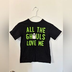 Boys Children’s Place Medium 7/8 Ghouls Love Me Black Shirt with Green Print